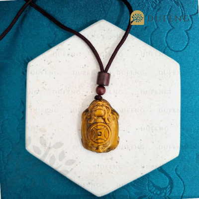 Tiger's Eye Dragon Turtle Necklace