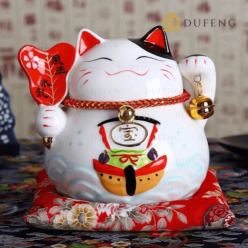 maneki neko lucky fan