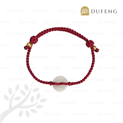 Lucky Jade Coin Bracelet - Maroon, 18-21cm