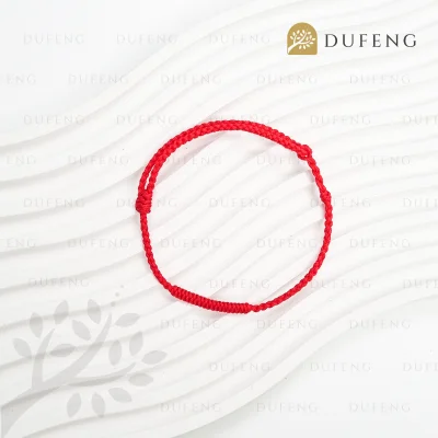 Tibetan Lucky Knot Bracelet - Merah, 16-17cm