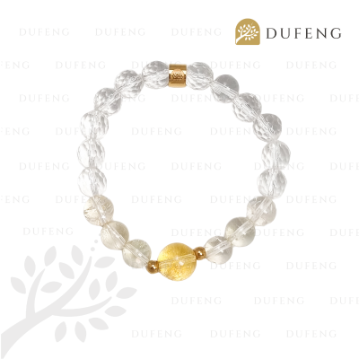 Dufeng - Golden Clarity Quartz Crystal Bracelet
