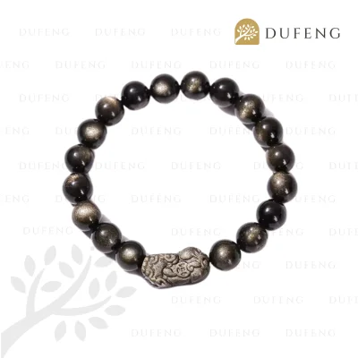 Dufeng - Lucky Golden Obsidian Pixiu Bracelet