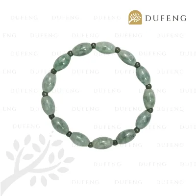 Dufeng - Lucky Jadeite Jade Barrel Bracelet