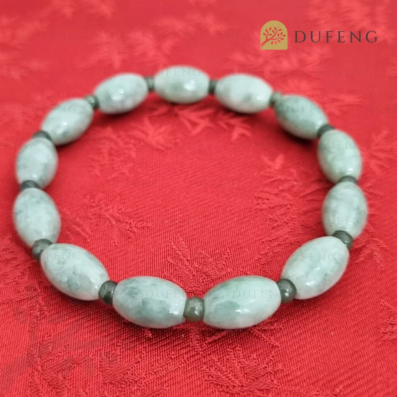 Dufeng - Lucky Jadeite Jade Barrel Bracelet - Image 2