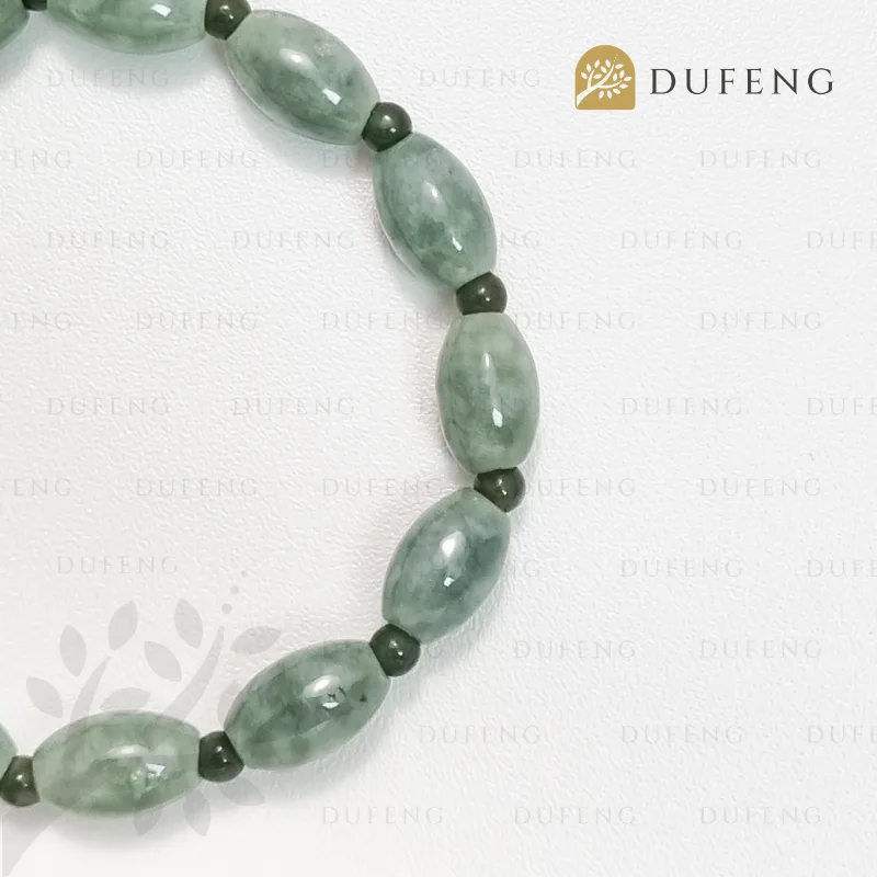 Dufeng - Lucky Jadeite Jade Barrel Bracelet - Image 3