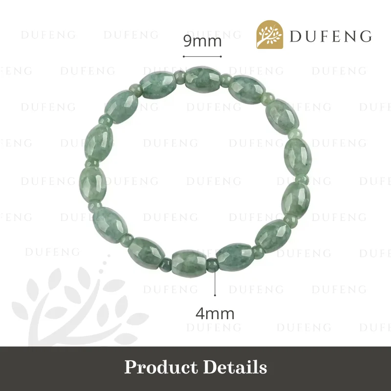 Dufeng - Lucky Jadeite Jade Barrel Bracelet - Image 5