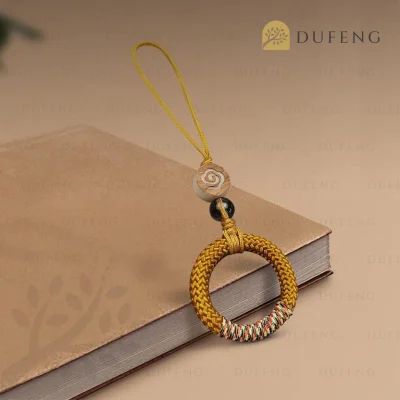 Dufeng - Mini Tibetan Lucky Phone Strap - Golden Mustard