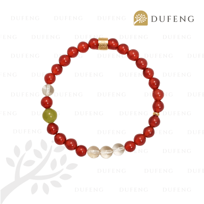 Dufeng - Trinity Elegance Carnelian Crystal Bracelet