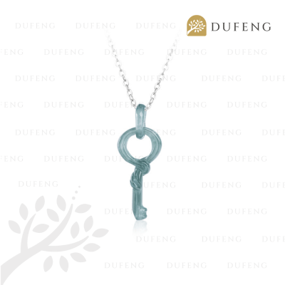 Dufeng - Fortune Key Blue Jade Necklace