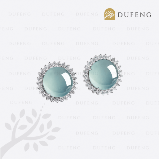 Dufeng - Solar Gleam Blue Jade Earrings