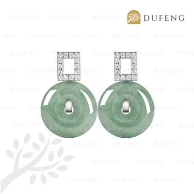 Dufeng - Jadeite Bean S925 Earrings