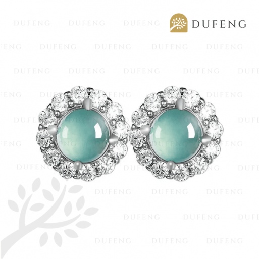 Dufeng - Jadeite Vera Orbit S925 Earrings