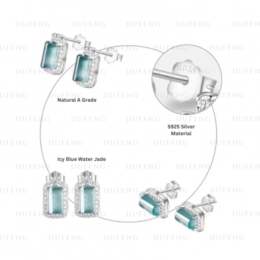 Dufeng - Blue Water Ethereal Grace S925 Earrings - Image 3