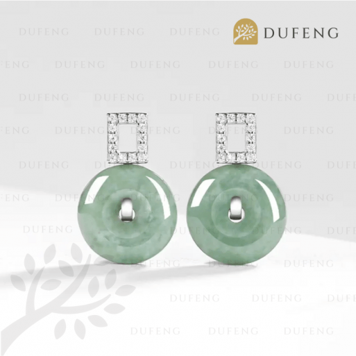 Dufeng - Jadeite Bean S925 Earrings - Image 4