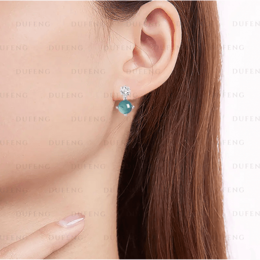 Dufeng - Azure Dew Blue Water Jade S925 Earrings - Image 5