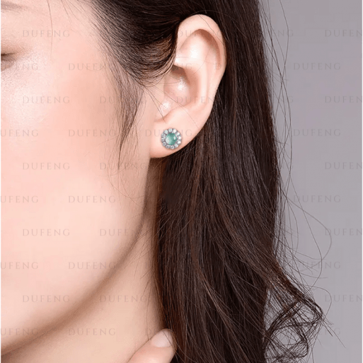 Dufeng - Jadeite Vera Orbit S925 Earrings - Image 6