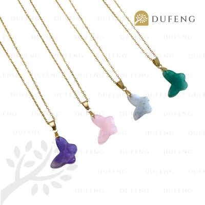 Dufeng - Celestial Wings Crystal Butterfly Necklace