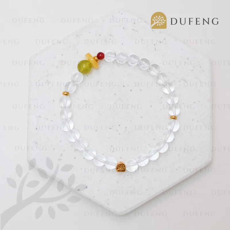Dufeng - Lustrous Bloom Clear Quartz Crystal Bracelet - Image 2