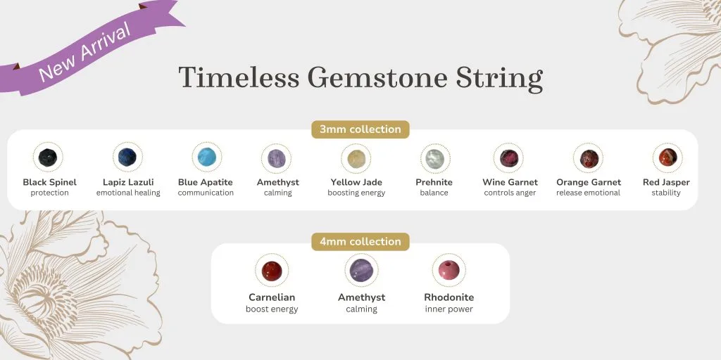 timeless gemstone string