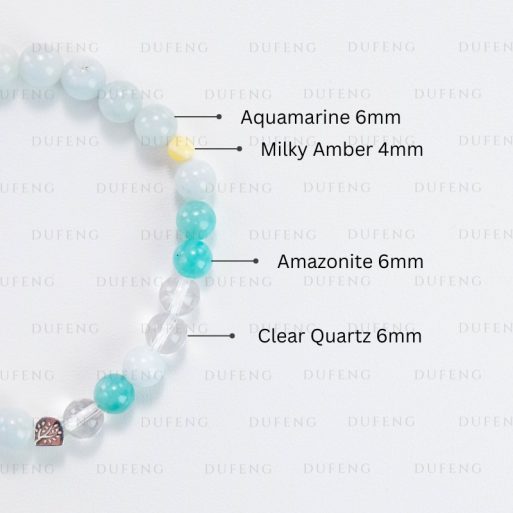 Dufeng – Seafoam Bliss Aquamarine Crystal Bracelet