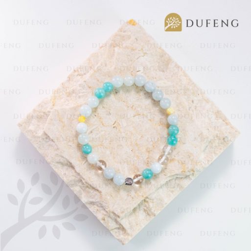 Dufeng – Seafoam Bliss Aquamarine Crystal Bracelet