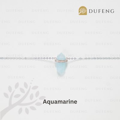 Dufeng - Pure Hexa Crystal Necklace - Aquamarine