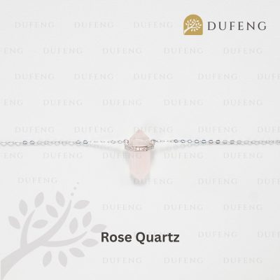 Dufeng - Pure Hexa Crystal Necklace - Rose Quartz