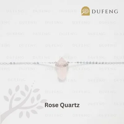Dufeng - Pure Hexa Crystal Necklace - Rose Quartz