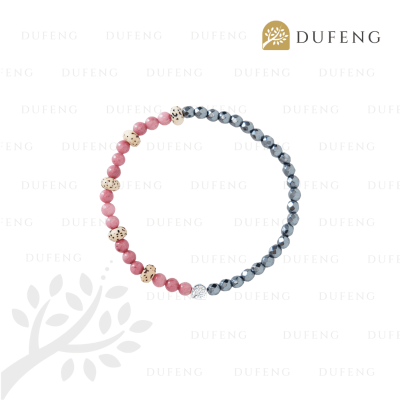 Dufeng - Elysian Heart Balance Hematite Rhodonite Bracelet
