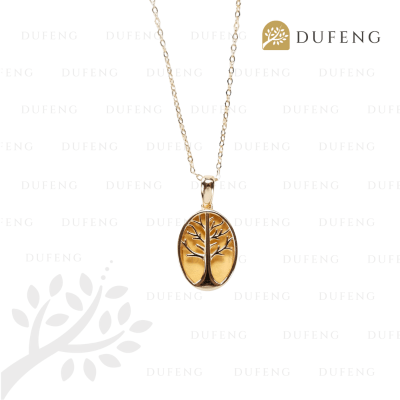 Dufeng - Celestial Tree Crystal S925 Necklace - Citrine