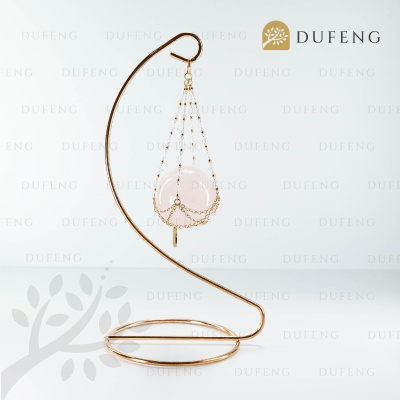 Dufeng - Celestial Rose Quartz Ball Table Stand Decoration
