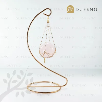 Dufeng - Celestial Rose Quartz Ball Table Stand Decoration