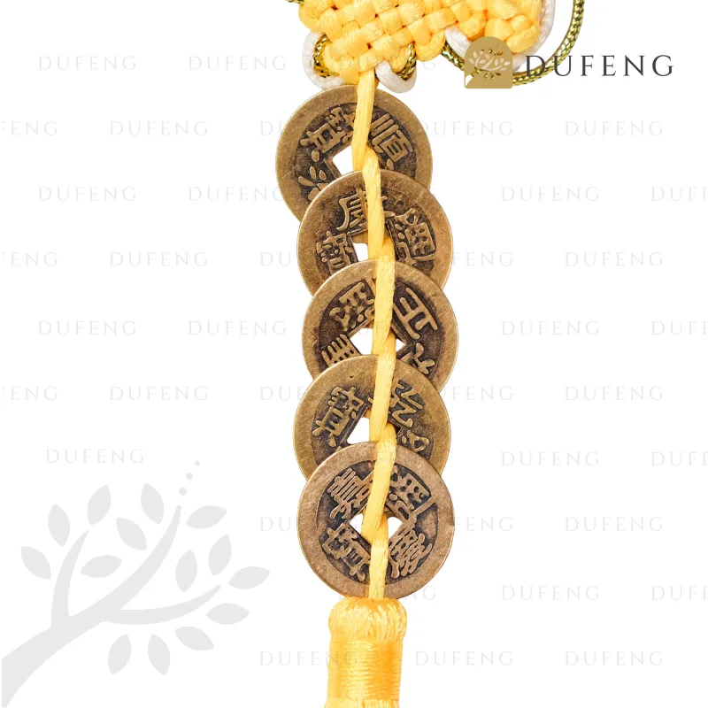 Dufeng - Koin Ikat 5 Pembawa Rezeki Keberuntungan Yellow Color - Image 3