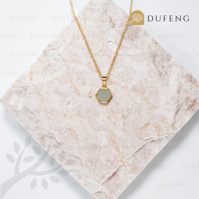 Dufeng - Stella Hexa Crystal Necklace - Green Aventurine