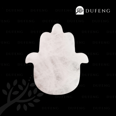 Dufeng - Celestial Hamsa Crystal Plate - Clear Quartz