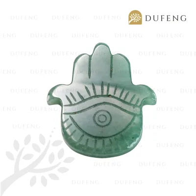 Dufeng - Celestial Hamsa Crystal Plate - Green Aventurine