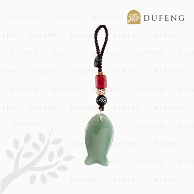 Dufeng - Celestial Lucky Fish Keychain - Green Aventurine