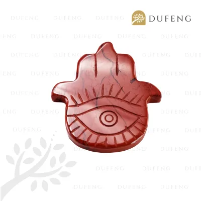 Dufeng - Celestial Hamsa Crystal Plate - Red Jasper