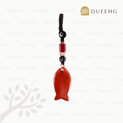 Dufeng - Celestial Lucky Fish Keychain - Red Jasper
