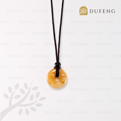 Dufeng - Eternal Loop Crystal Necklace - Yellow Topaz