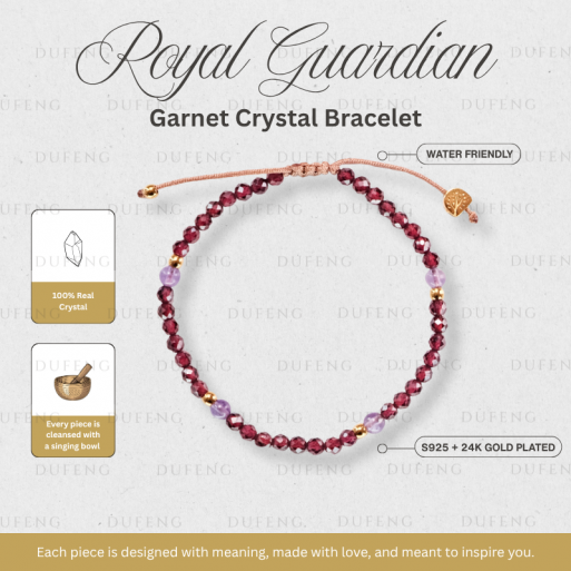 Dufeng - Royal Guardian Garnet Crystal Bracelet