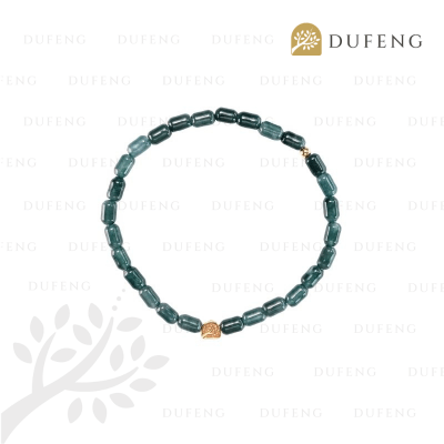 Dufeng - Lucky Blue Water Jade Mini Barrel Bracelet