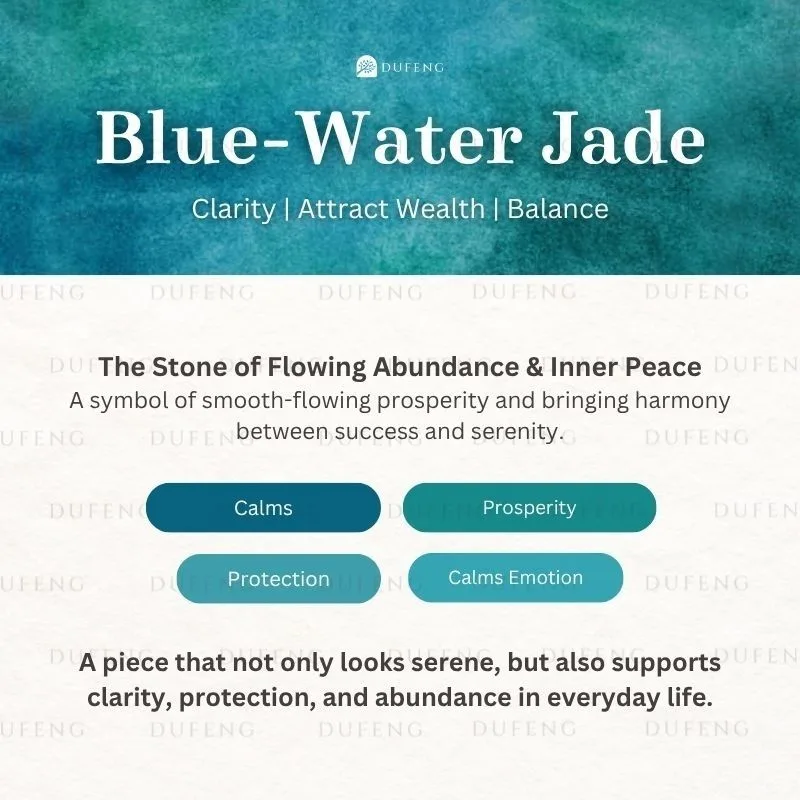 Dufeng - Lucky Blue Water Jade Mini Barrel Bracelet - Image 4