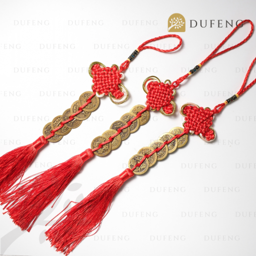 Dufeng – Koin Ikat 5 Pembawa Rezeki Keberuntungan Merah Red