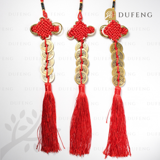 Dufeng – Koin Ikat 5 Pembawa Rezeki Keberuntungan Merah Red