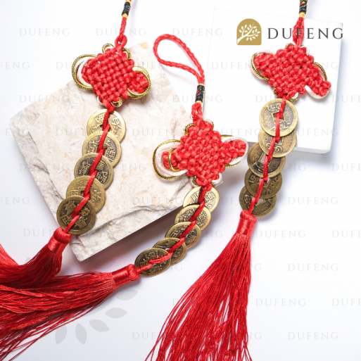 Dufeng – Koin Ikat 5 Pembawa Rezeki Keberuntungan Merah Red