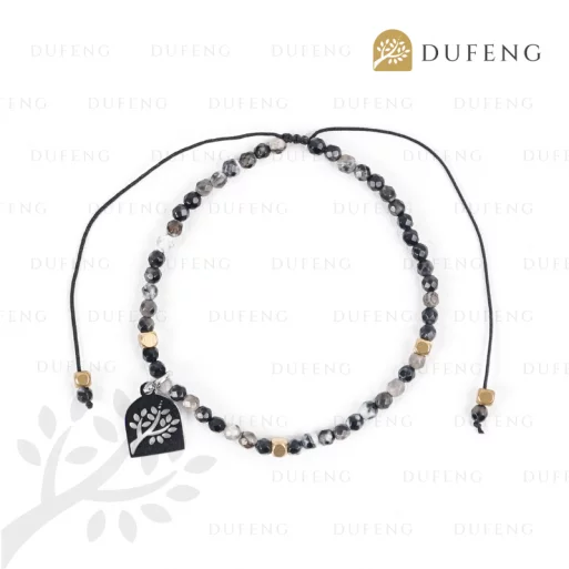 Gelang Batu Mix Grey Marbles Keberuntungan 3mm
