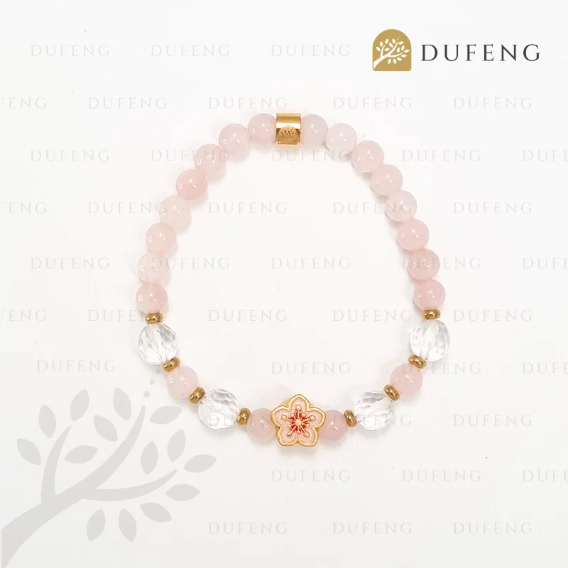 Sakura Cherry Blossom Rose Quartz Bracelet