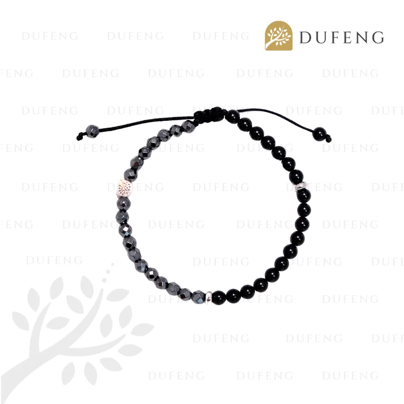 Dufeng - Eternal Shield Hematite Tourmaline Bracelet
