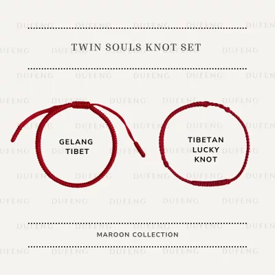 Twin Souls Knot Maroon Set